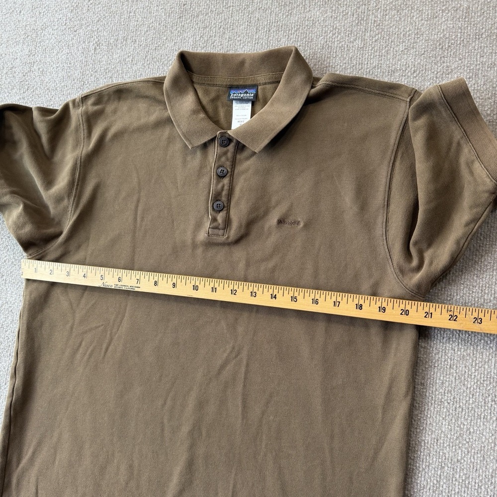 Patagonia Men's Organic Cotton Polo Shirt Brown Collared Short Sleeve Logo Sz M - Picture 5 of 9
